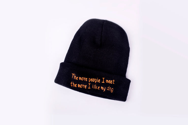 Embroidered Beanie | The more I like my dog